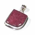 Pure silver pink rhodonite sterling silver gemstone pendant